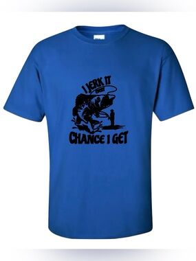 Gildan Royal Blue Short Sleeve Fishing Graphic Tee